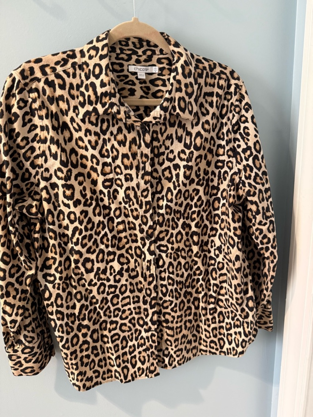 Chico's Animal Print Jacket in Tan and Black